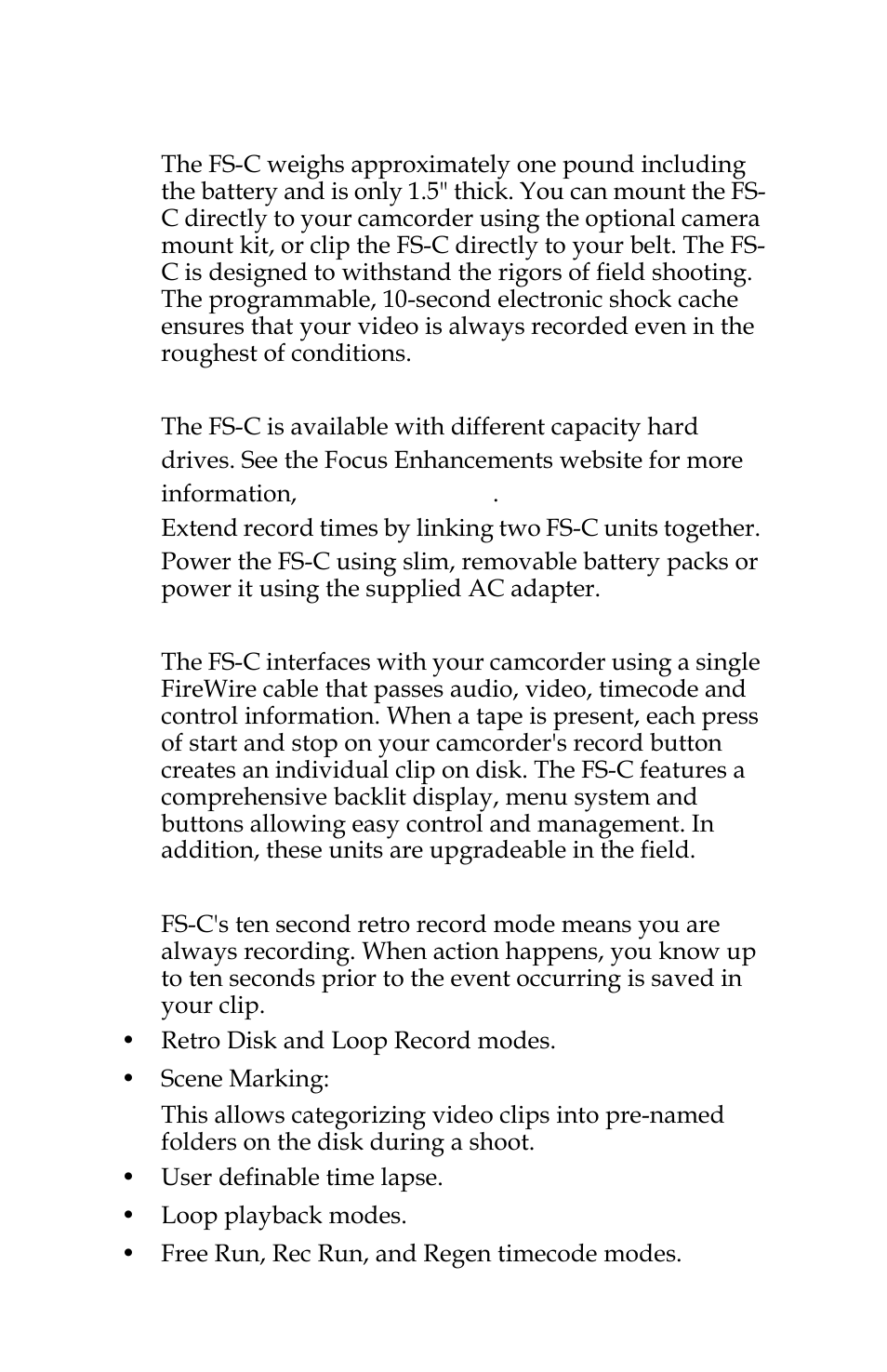 FOCUS Enhancements FS-C User Manual | Page 20 / 122