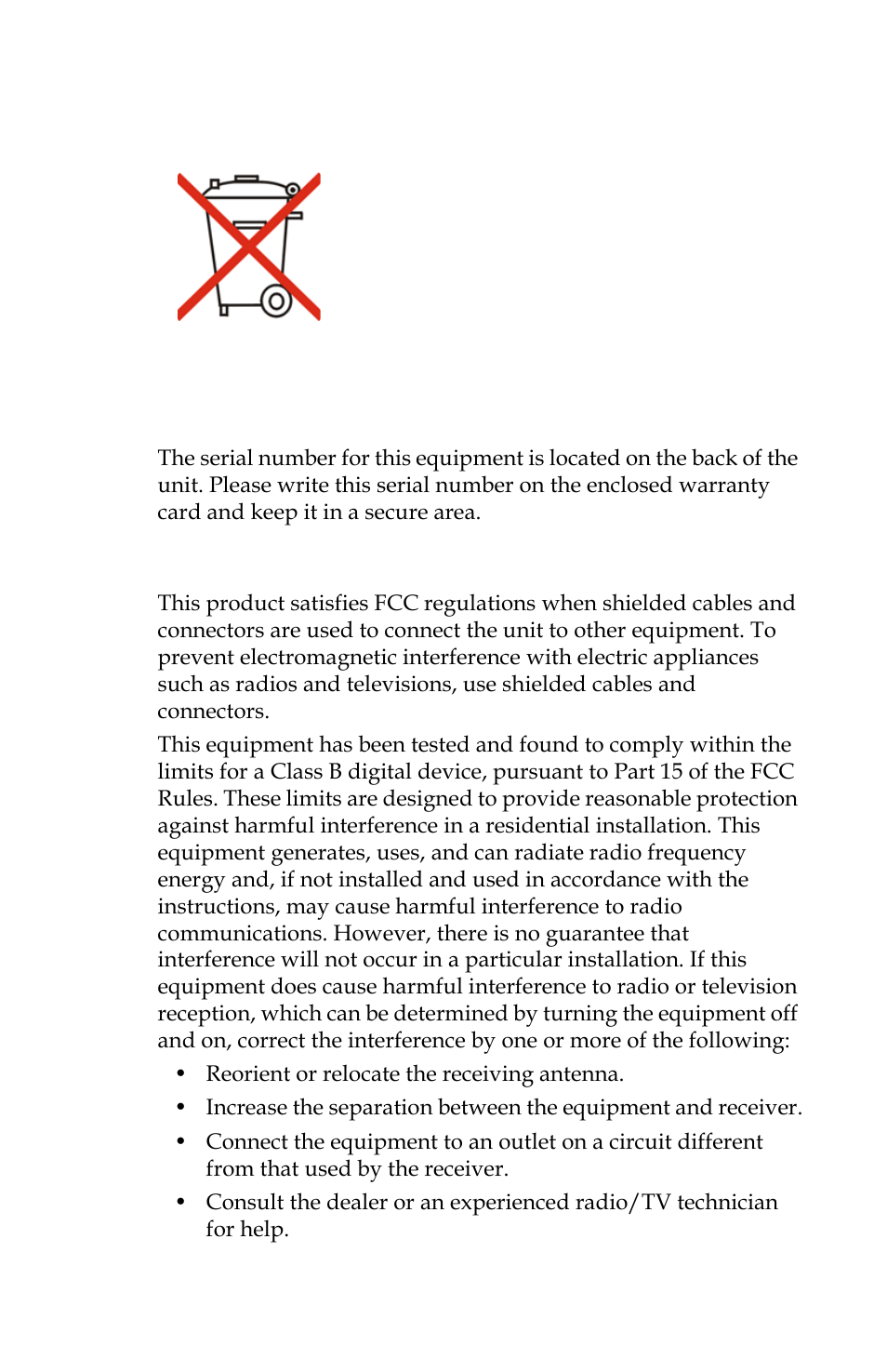 Regulations and safety, Serial number, Fcc class b | FOCUS Enhancements FS-C User Manual | Page 5 / 122