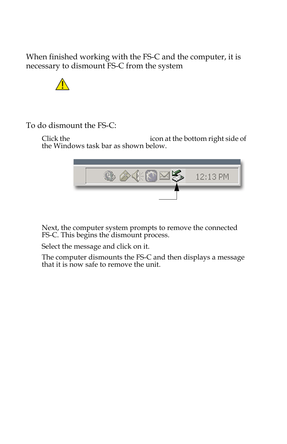Dismounting the fs-c (windows) | FOCUS Enhancements FS-C User Manual | Page 60 / 122
