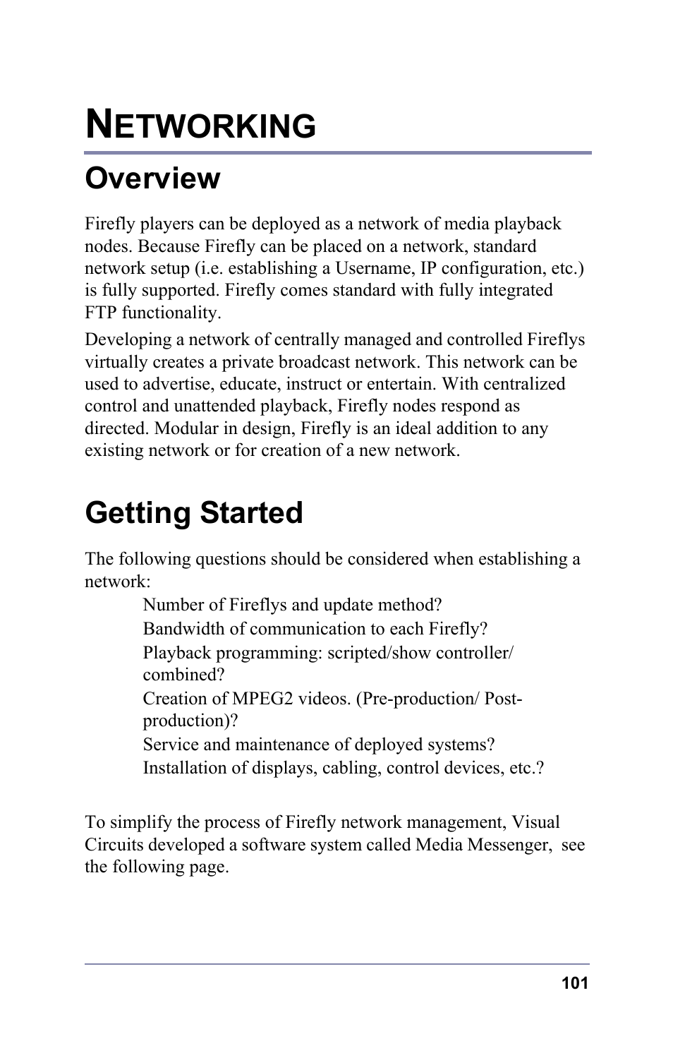 Networking, Overview, Getting started | Overview getting started, Etworking | FOCUS Enhancements 3.2 User Manual | Page 115 / 206