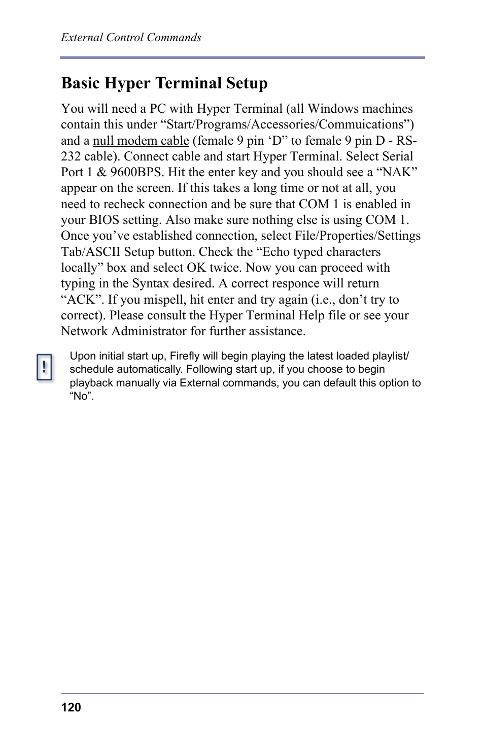 Basic hyper terminal setup | FOCUS Enhancements 3.2 User Manual | Page 134 / 206