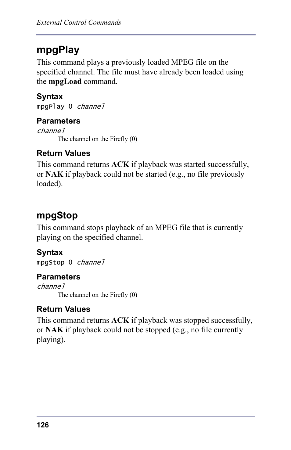 Mpgplay, Mpgstop | FOCUS Enhancements 3.2 User Manual | Page 140 / 206