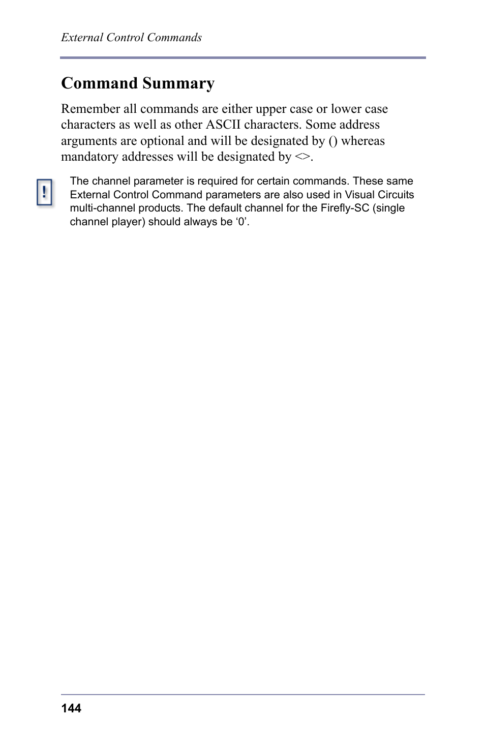 Command summary | FOCUS Enhancements 3.2 User Manual | Page 158 / 206