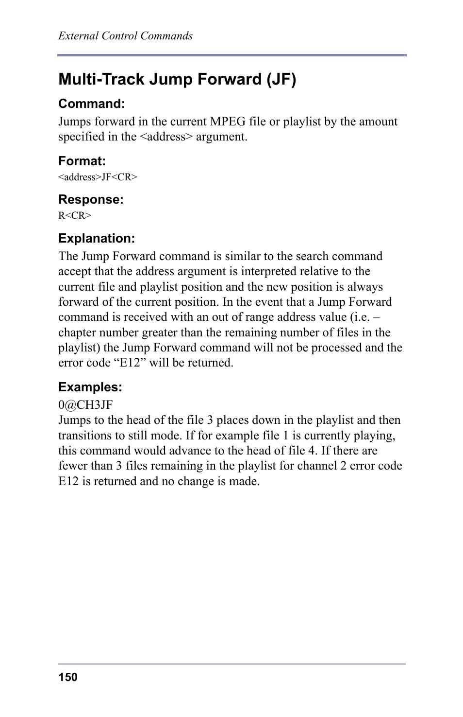 Multi-track jump forward (jf) | FOCUS Enhancements 3.2 User Manual | Page 164 / 206