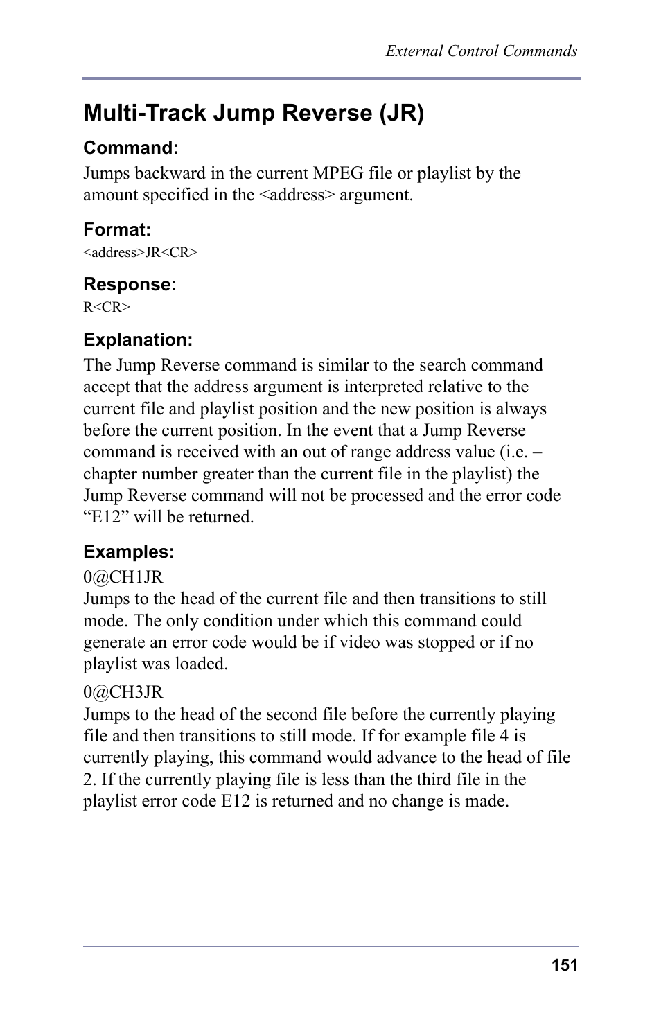 Multi-track jump reverse (jr) | FOCUS Enhancements 3.2 User Manual | Page 165 / 206