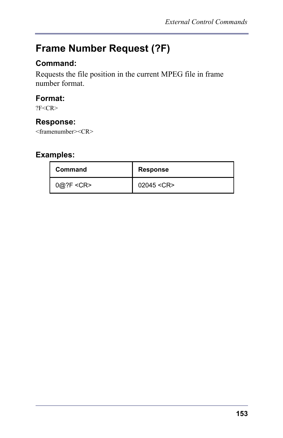 Frame number request (?f) | FOCUS Enhancements 3.2 User Manual | Page 167 / 206