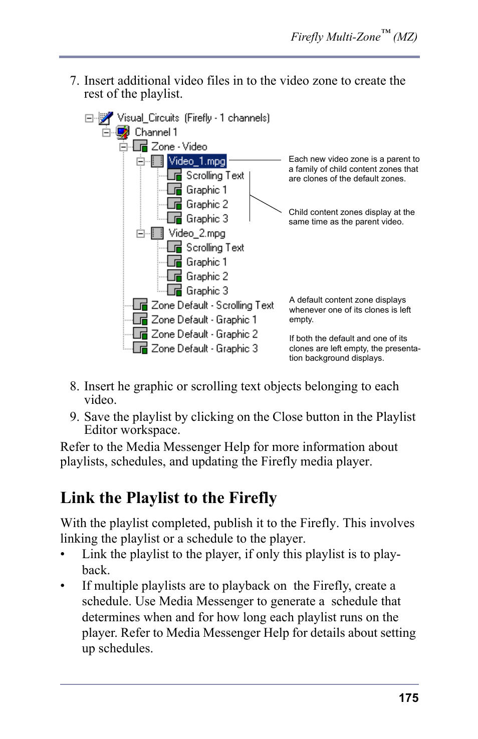 Link the playlist to the firefly, Mz, link | FOCUS Enhancements 3.2 User Manual | Page 189 / 206