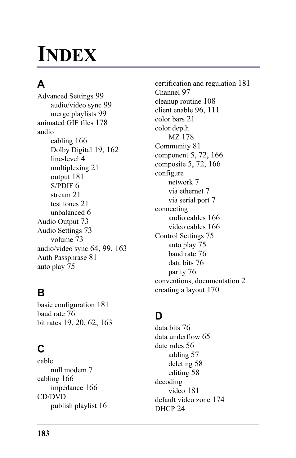 Index, Ndex | FOCUS Enhancements 3.2 User Manual | Page 197 / 206