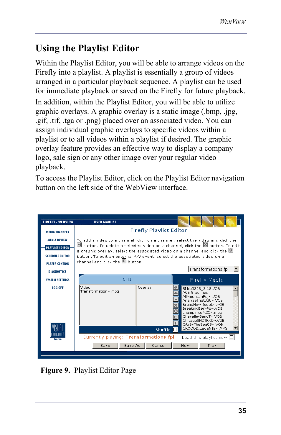 Using the playlist editor | FOCUS Enhancements 3.2 User Manual | Page 49 / 206