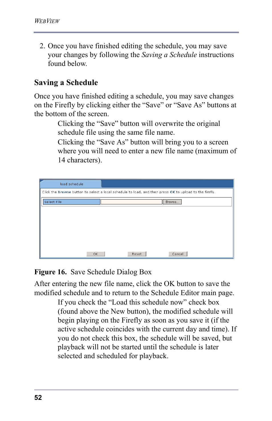 Saving a schedule | FOCUS Enhancements 3.2 User Manual | Page 66 / 206