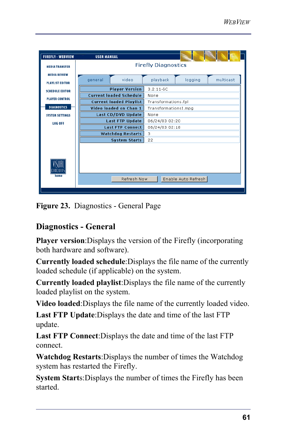 Diagnostics - general | FOCUS Enhancements 3.2 User Manual | Page 75 / 206