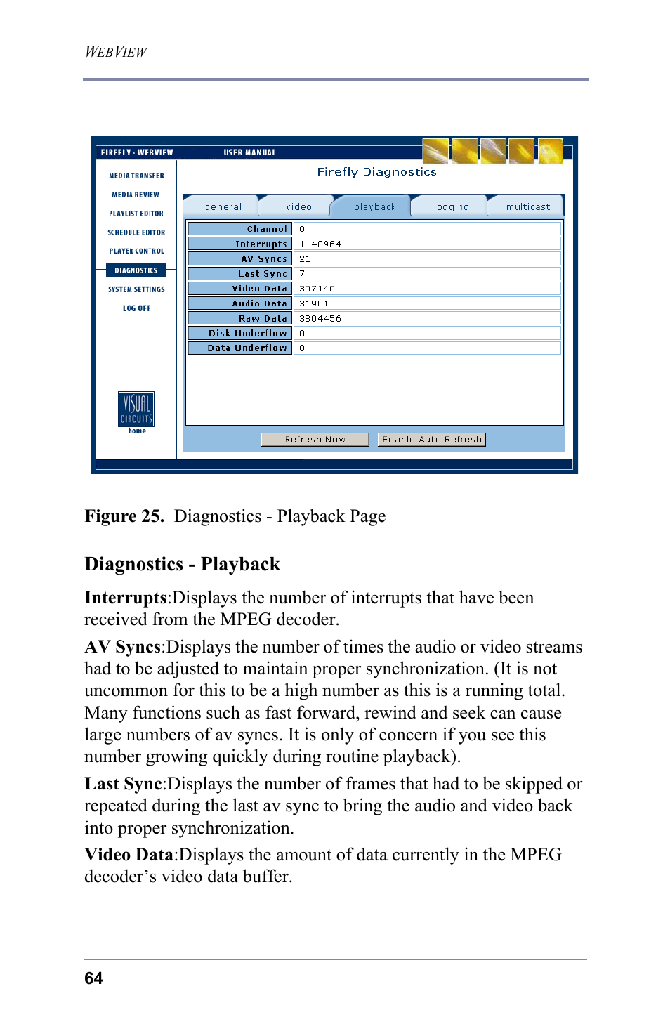 Diagnostics - playback | FOCUS Enhancements 3.2 User Manual | Page 78 / 206
