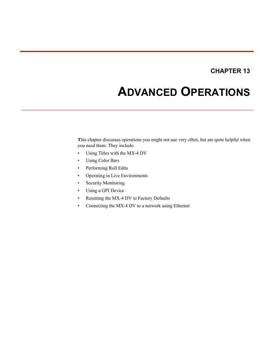 Dvanced, Perations | FOCUS Enhancements Bridge/Router MX-4DV User Manual | Page 119 / 170