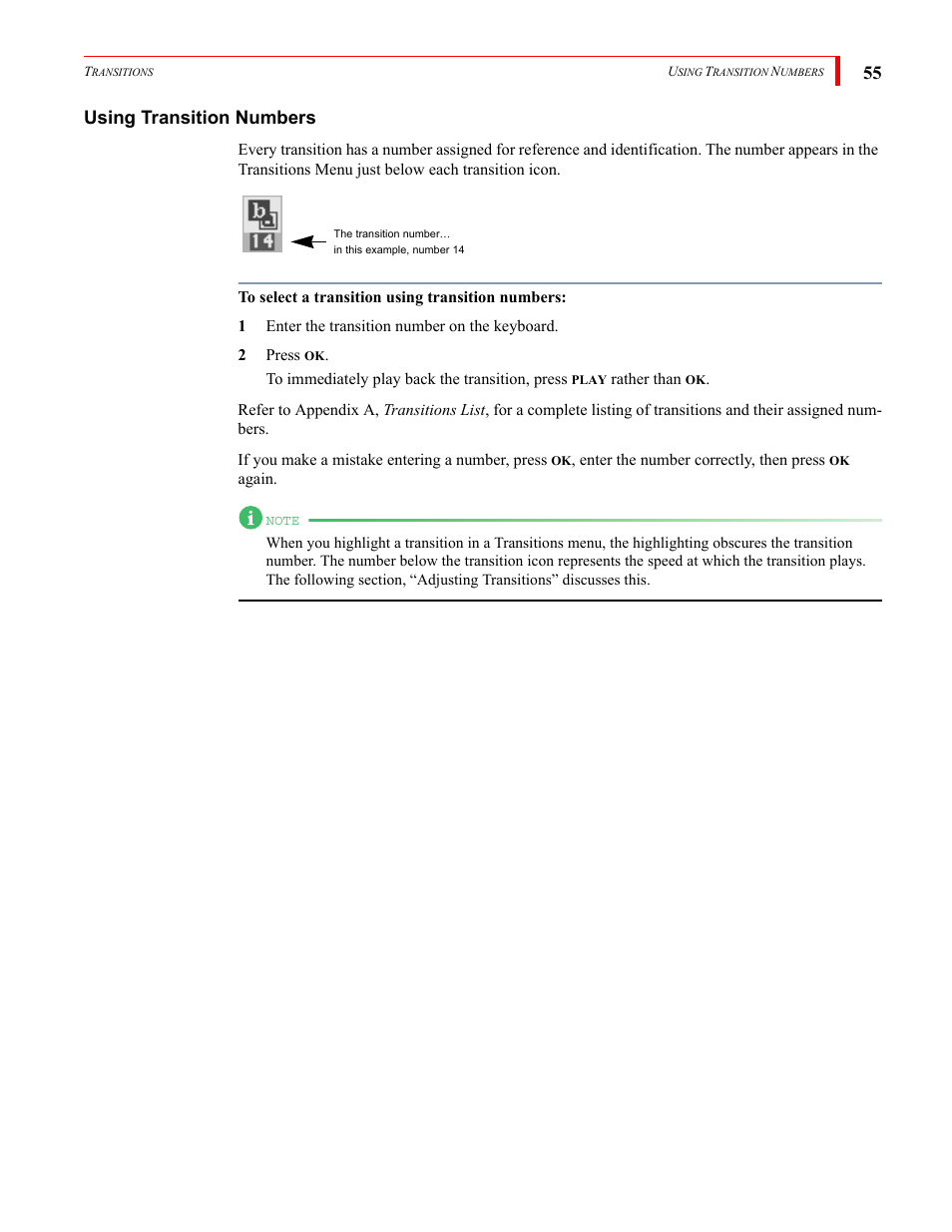 55 using transition numbers | FOCUS Enhancements Bridge/Router MX-4DV User Manual | Page 59 / 170