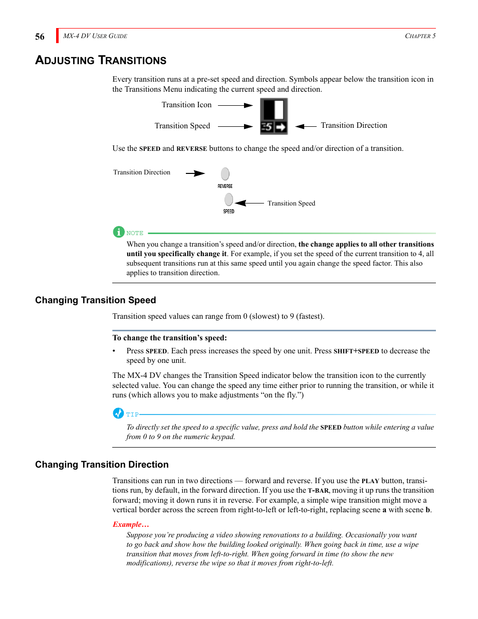 Djusting, Ransitions | FOCUS Enhancements Bridge/Router MX-4DV User Manual | Page 60 / 170