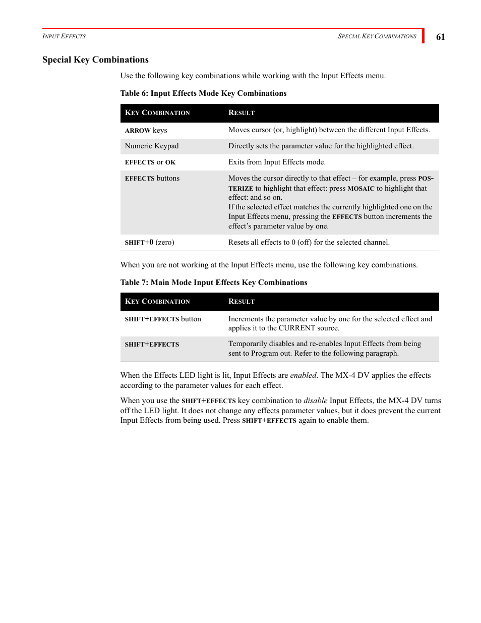 61 special key combinations | FOCUS Enhancements Bridge/Router MX-4DV User Manual | Page 65 / 170