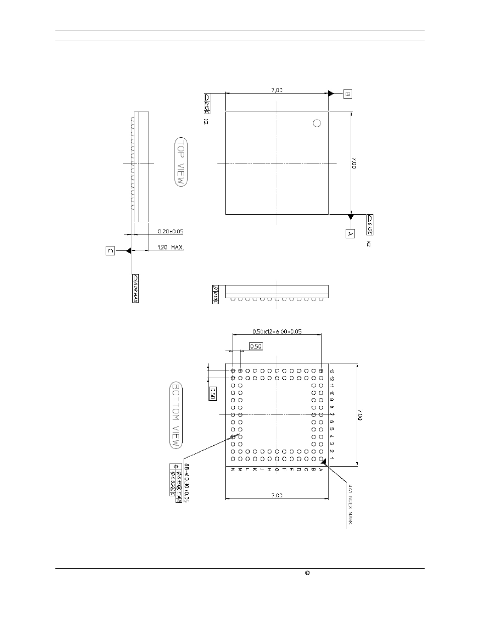 Lead fbga package, Figure 10 fbga package outline & dimensions, 2 88-lead fbga package | FOCUS Enhancements FS453 User Manual | Page 29 / 41