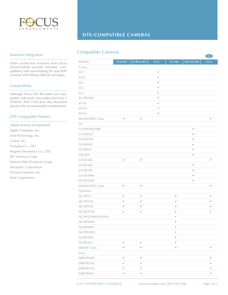 FOCUS Enhancements FS-4Pro HD1 User Manual | 2 pages