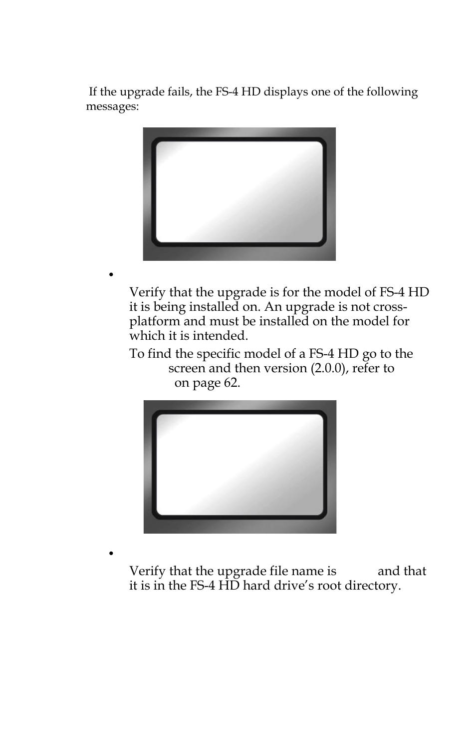 Upgrade error | FOCUS Enhancements FOCUS FireStore FS-4 Pro User Manual | Page 103 / 120