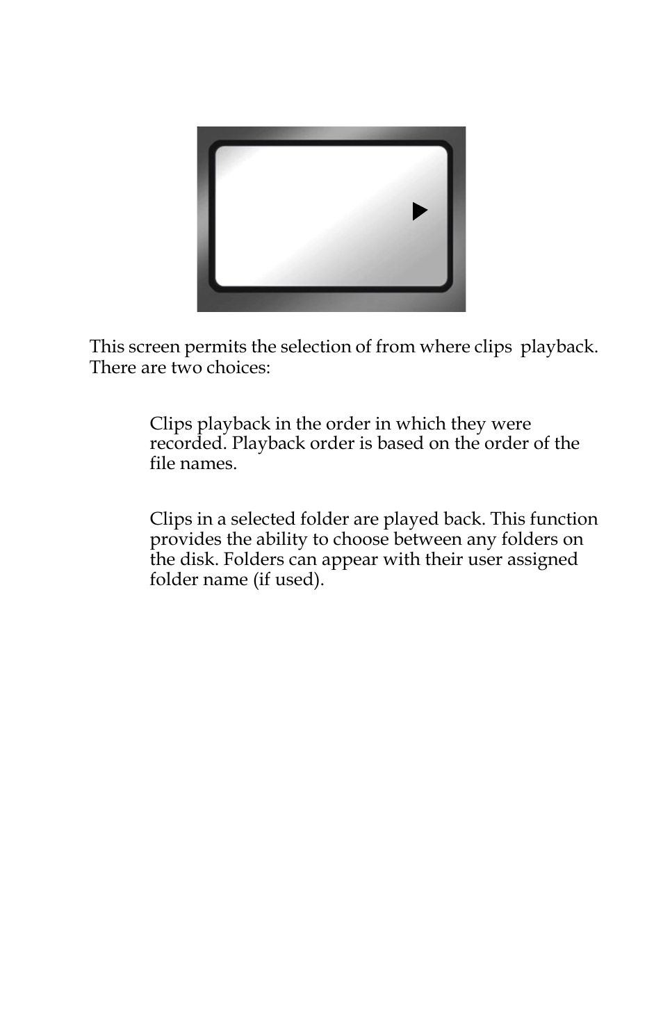 Play from screen fs-4 hd only, Play from screen | FOCUS Enhancements FOCUS FireStore FS-4 Pro User Manual | Page 109 / 120