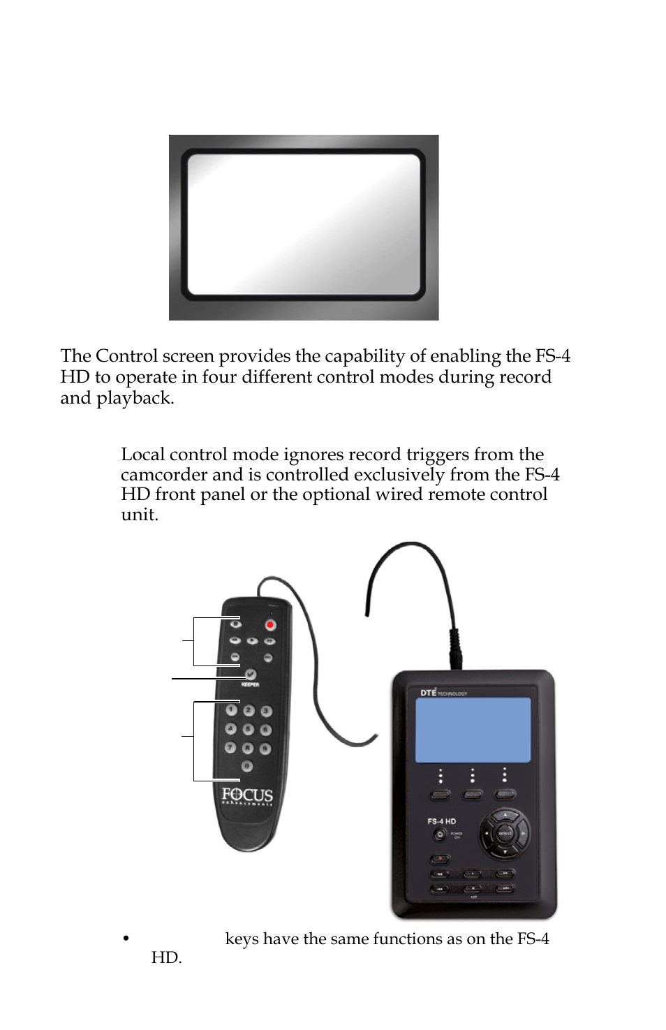 Control screen | FOCUS Enhancements FOCUS FireStore FS-4 Pro User Manual | Page 110 / 120