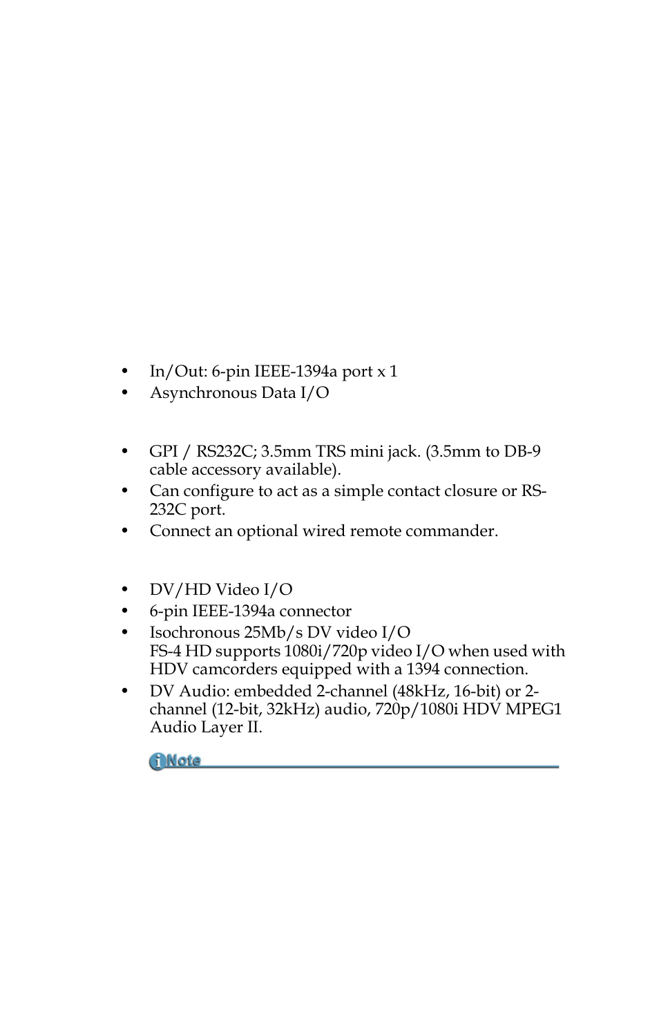 Computer firewire connector, Remote control, serial connector, Camera firewire connector | FOCUS Enhancements FOCUS FireStore FS-4 Pro User Manual | Page 28 / 120