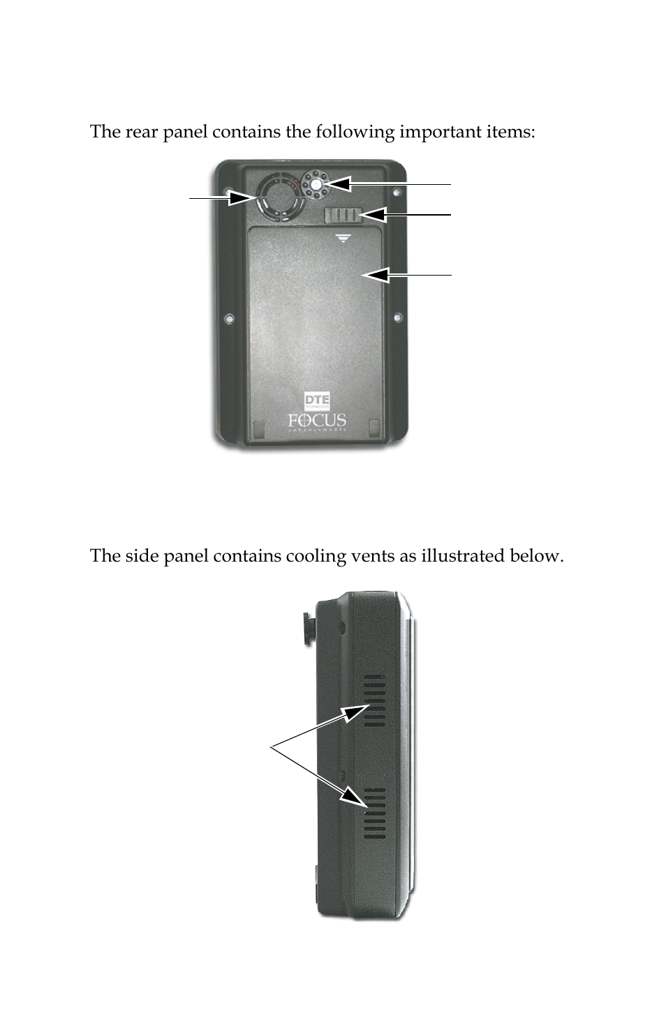 Rear panel, Side panel | FOCUS Enhancements FOCUS FireStore FS-4 Pro User Manual | Page 29 / 120