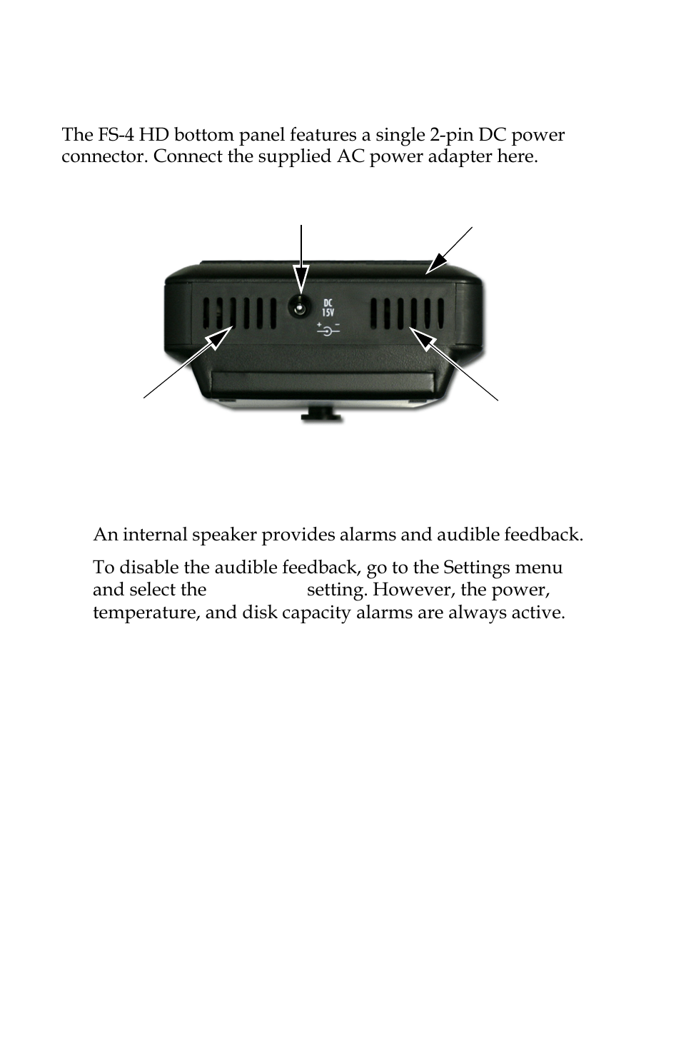Bottom panel, Internal speaker | FOCUS Enhancements FOCUS FireStore FS-4 Pro User Manual | Page 30 / 120
