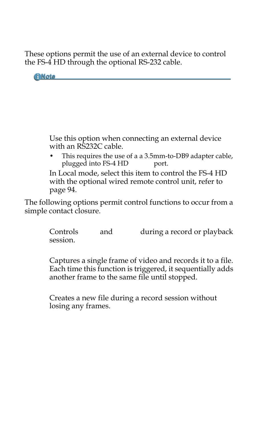 Ext ctl off, pause, frame, file | FOCUS Enhancements FOCUS FireStore FS-4 Pro User Manual | Page 82 / 120