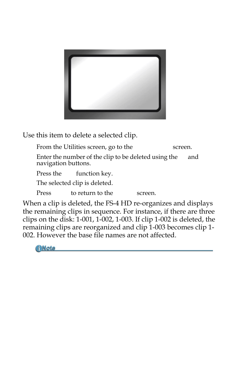 Delete clip | FOCUS Enhancements FOCUS FireStore FS-4 Pro User Manual | Page 96 / 120