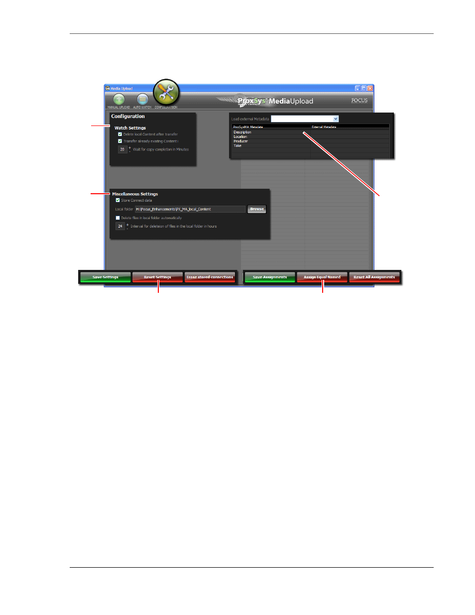 Configuration, Watch settings, Configuration 19 | Wait for copy completion in minutes | FOCUS Enhancements MANL-1161-04 User Manual | Page 31 / 80