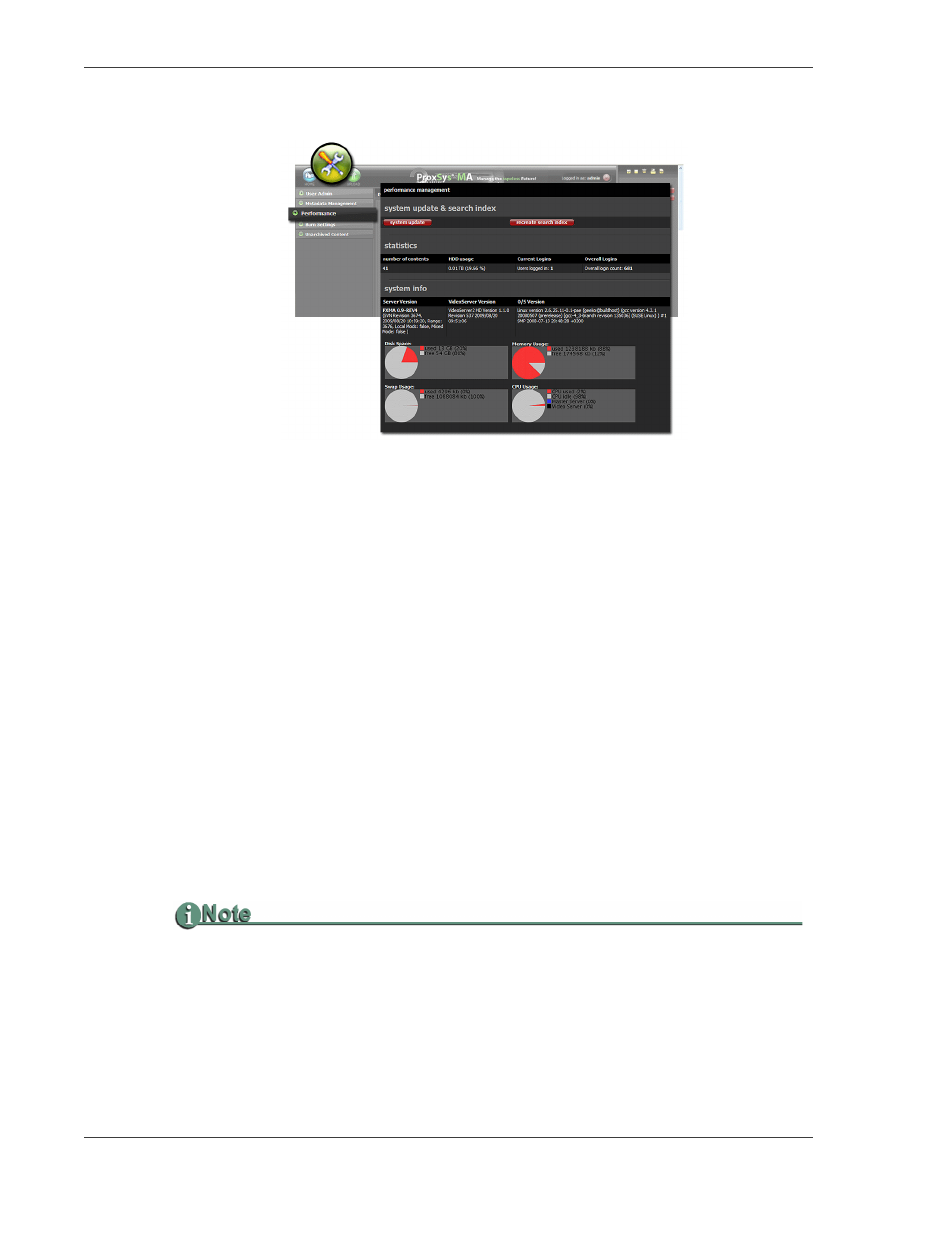 Performance, System update, Recreate search index | Statistics, System information, System update recreate search index, Statistics system information, Performance 40 | FOCUS Enhancements MANL-1161-04 User Manual | Page 52 / 80