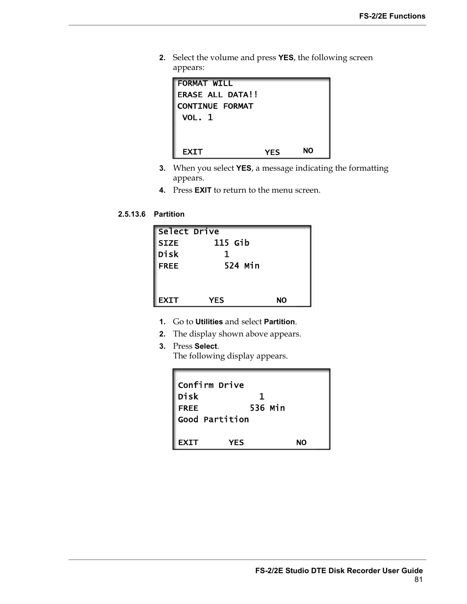 6 partition, Partition | FOCUS Enhancements FS-2 User Manual | Page 101 / 146