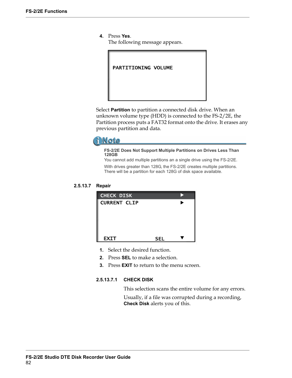 7 repair, Repair, Check disk | FOCUS Enhancements FS-2 User Manual | Page 102 / 146