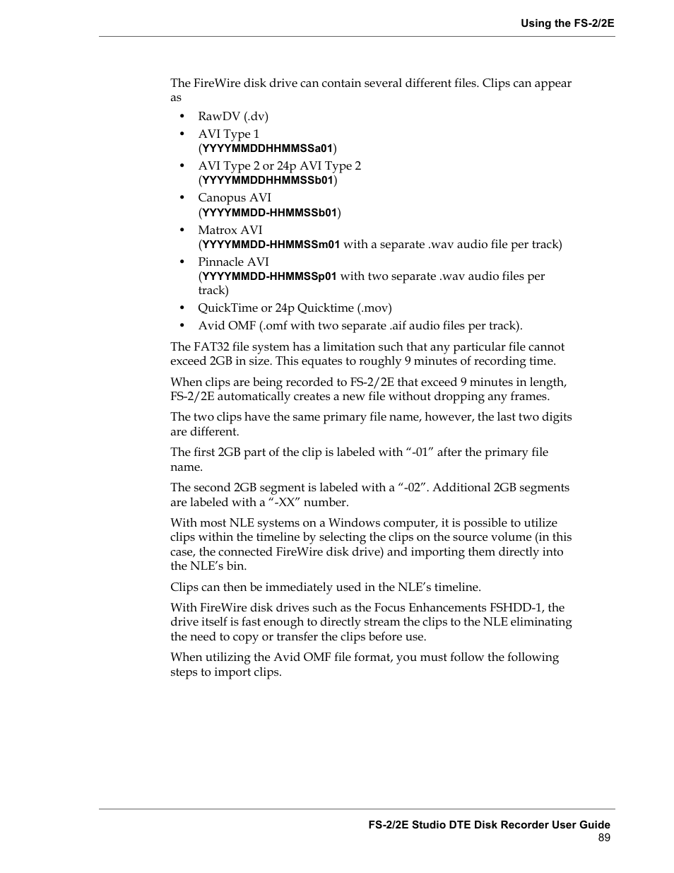 FOCUS Enhancements FS-2 User Manual | Page 109 / 146