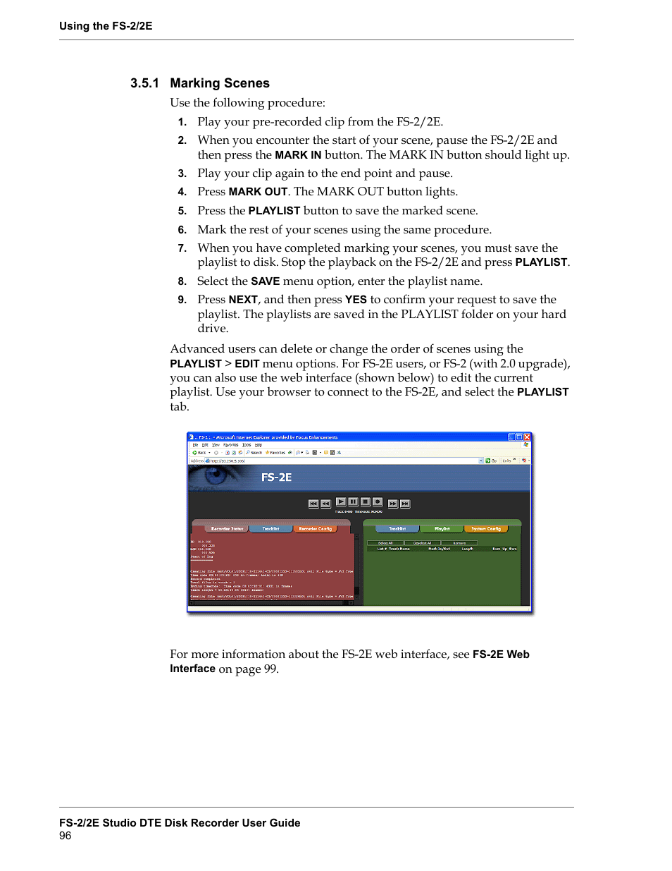 1 marking scenes, Marking scenes | FOCUS Enhancements FS-2 User Manual | Page 116 / 146