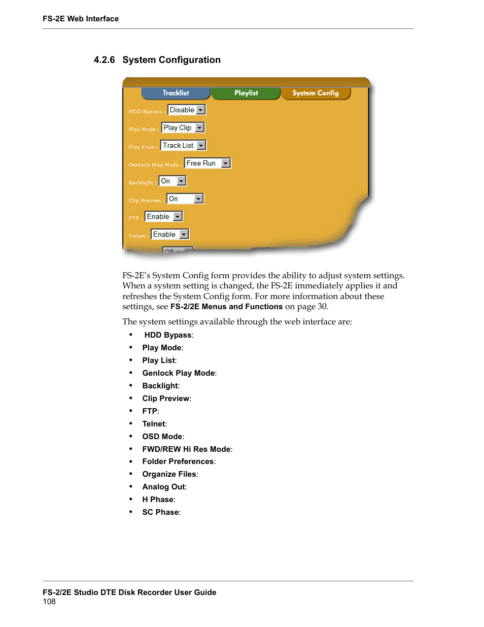 6 system configuration, System configuration | FOCUS Enhancements FS-2 User Manual | Page 128 / 146