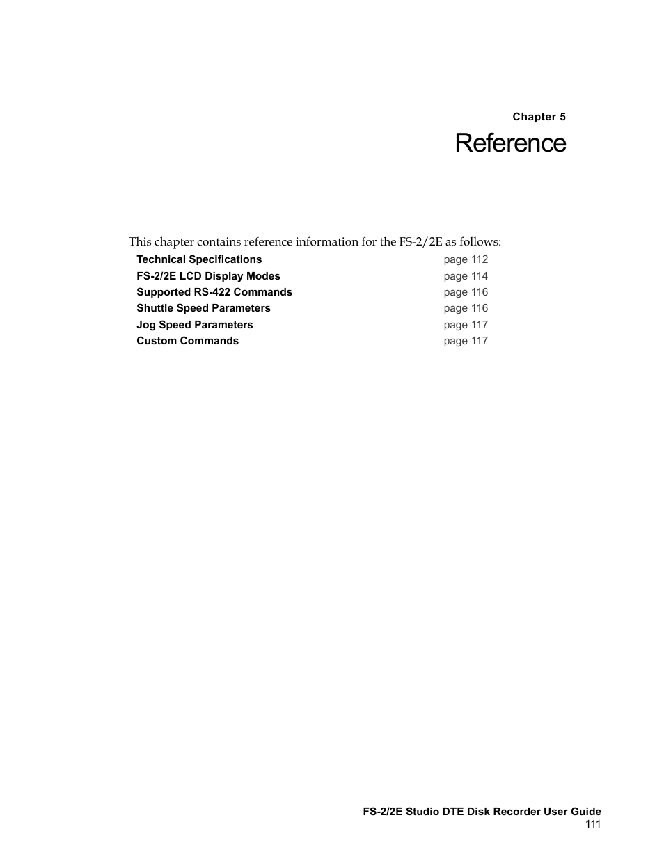 Chapter 5 reference, Chapter 5reference, Reference | FOCUS Enhancements FS-2 User Manual | Page 131 / 146