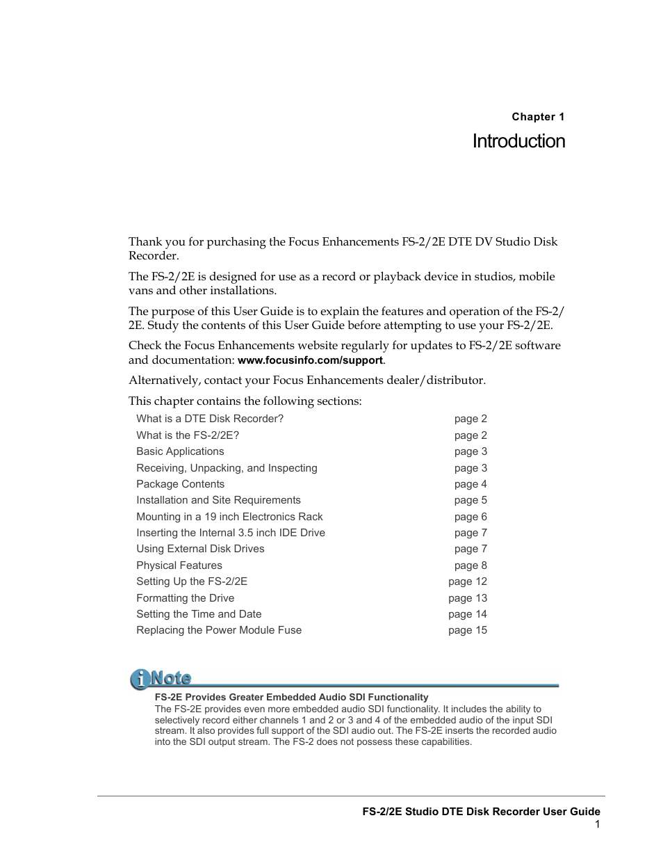 Chapter 1 introduction, Introduction | FOCUS Enhancements FS-2 User Manual | Page 21 / 146