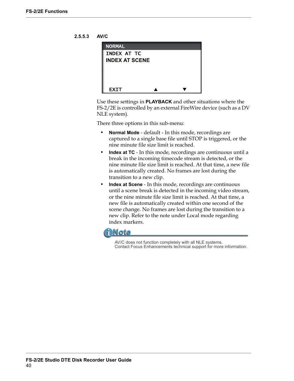 3 av/c, Av/c | FOCUS Enhancements FS-2 User Manual | Page 60 / 146
