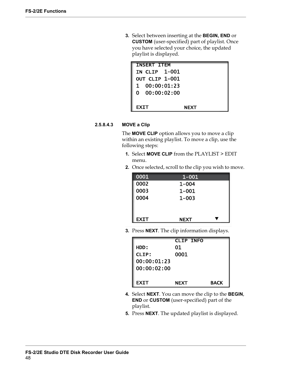 Move a clip | FOCUS Enhancements FS-2 User Manual | Page 68 / 146