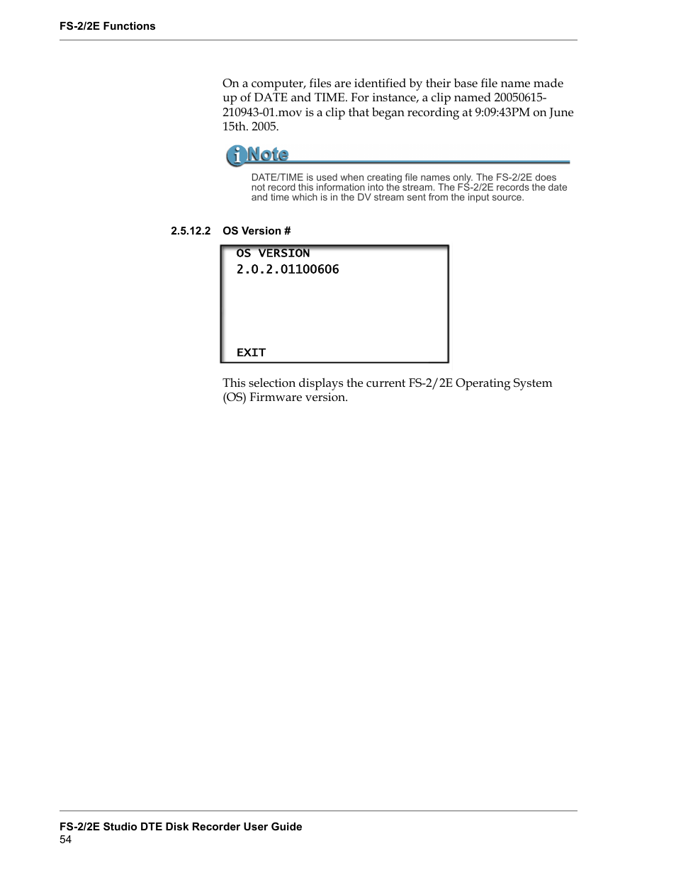 2 os version, Os version | FOCUS Enhancements FS-2 User Manual | Page 74 / 146