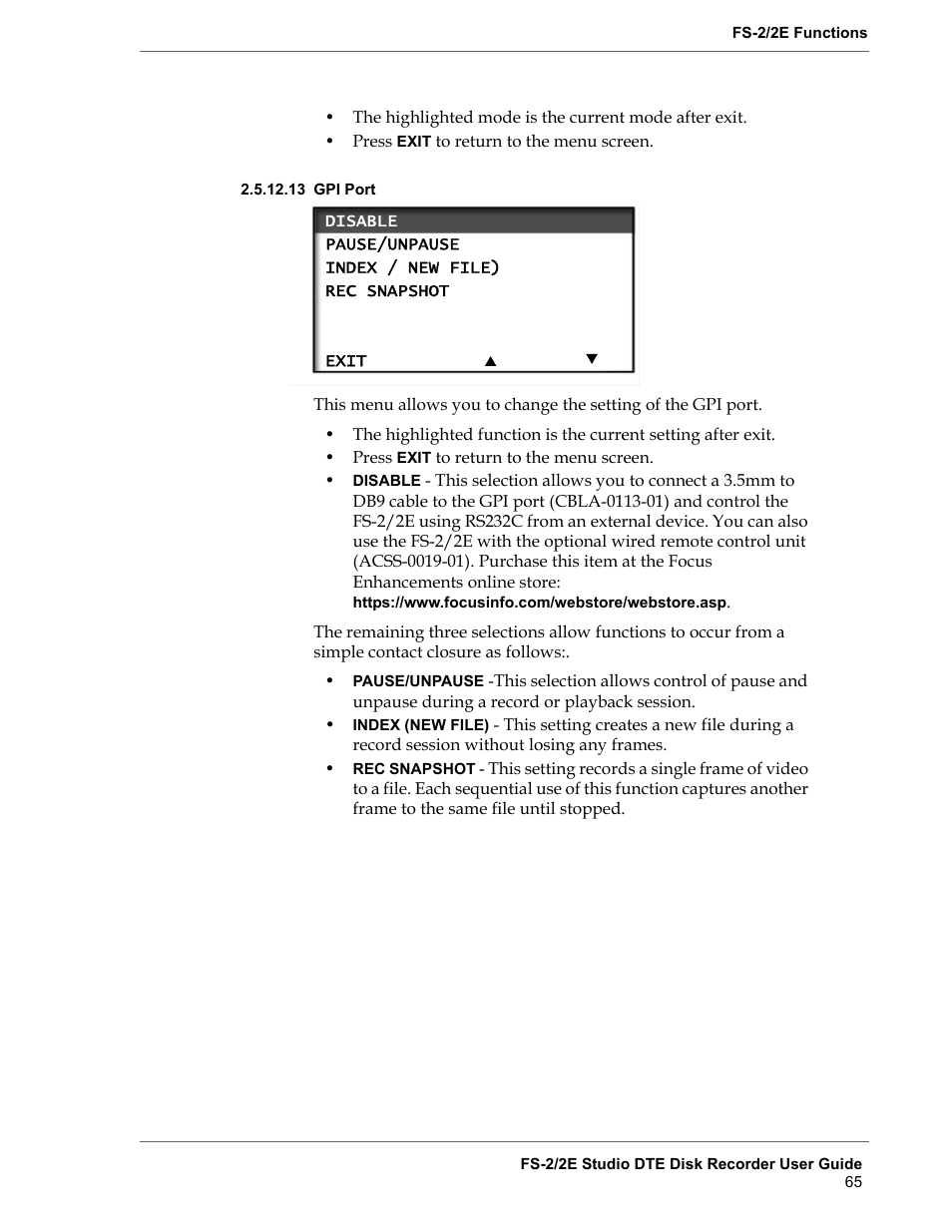 13 gpi port, Gpi port | FOCUS Enhancements FS-2 User Manual | Page 85 / 146