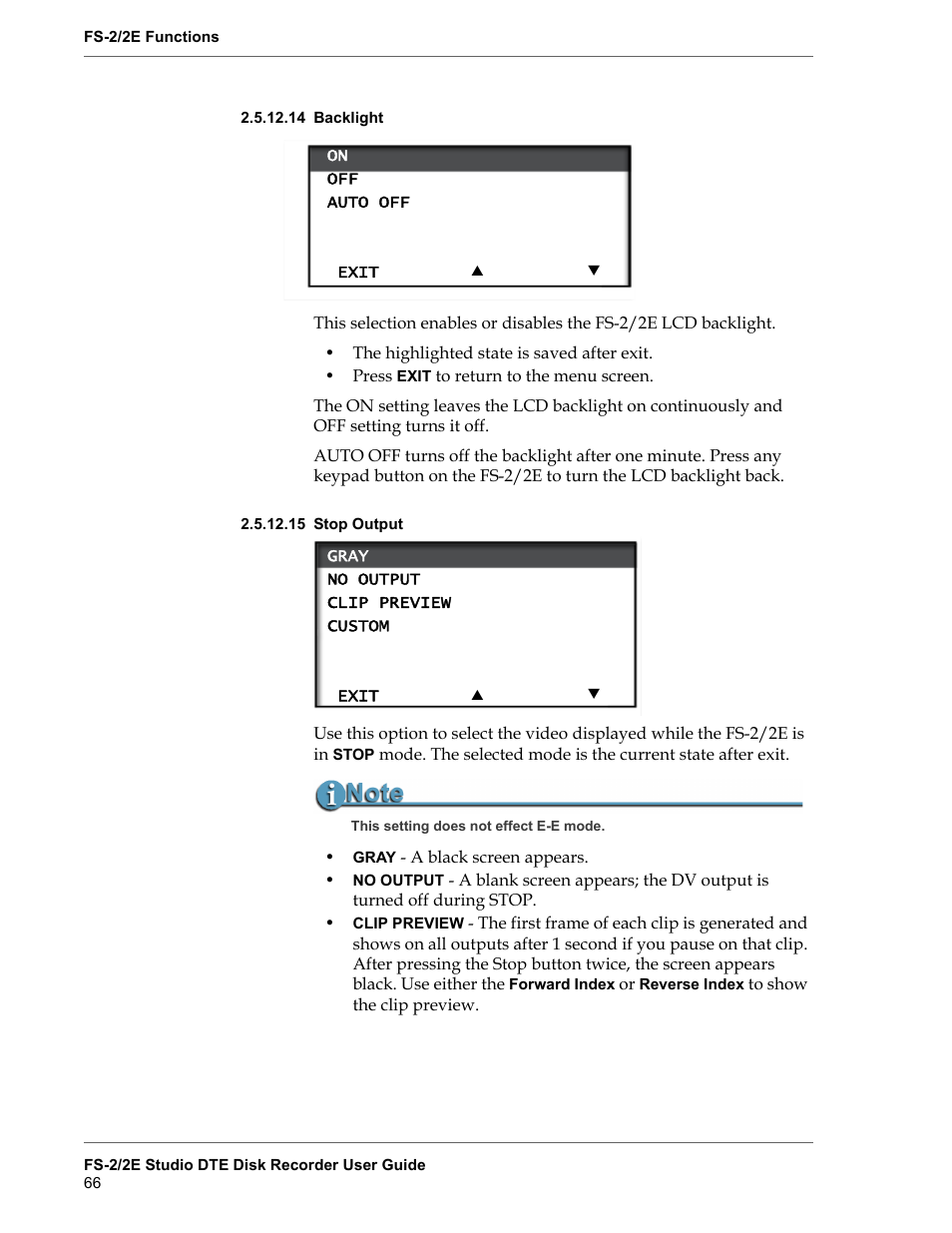 14 backlight, 15 stop output, Backlight | Stop output | FOCUS Enhancements FS-2 User Manual | Page 86 / 146