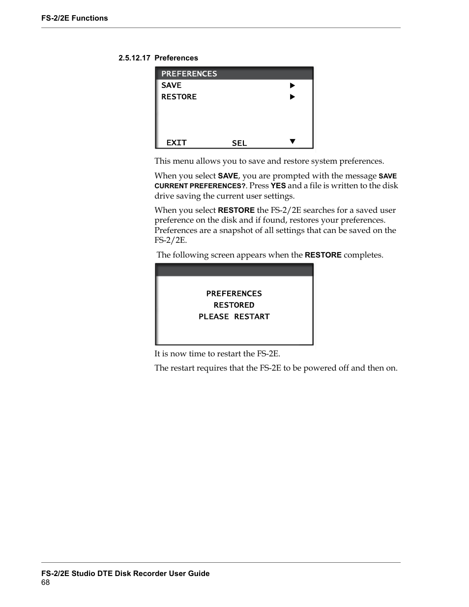 17 preferences, Preferences | FOCUS Enhancements FS-2 User Manual | Page 88 / 146