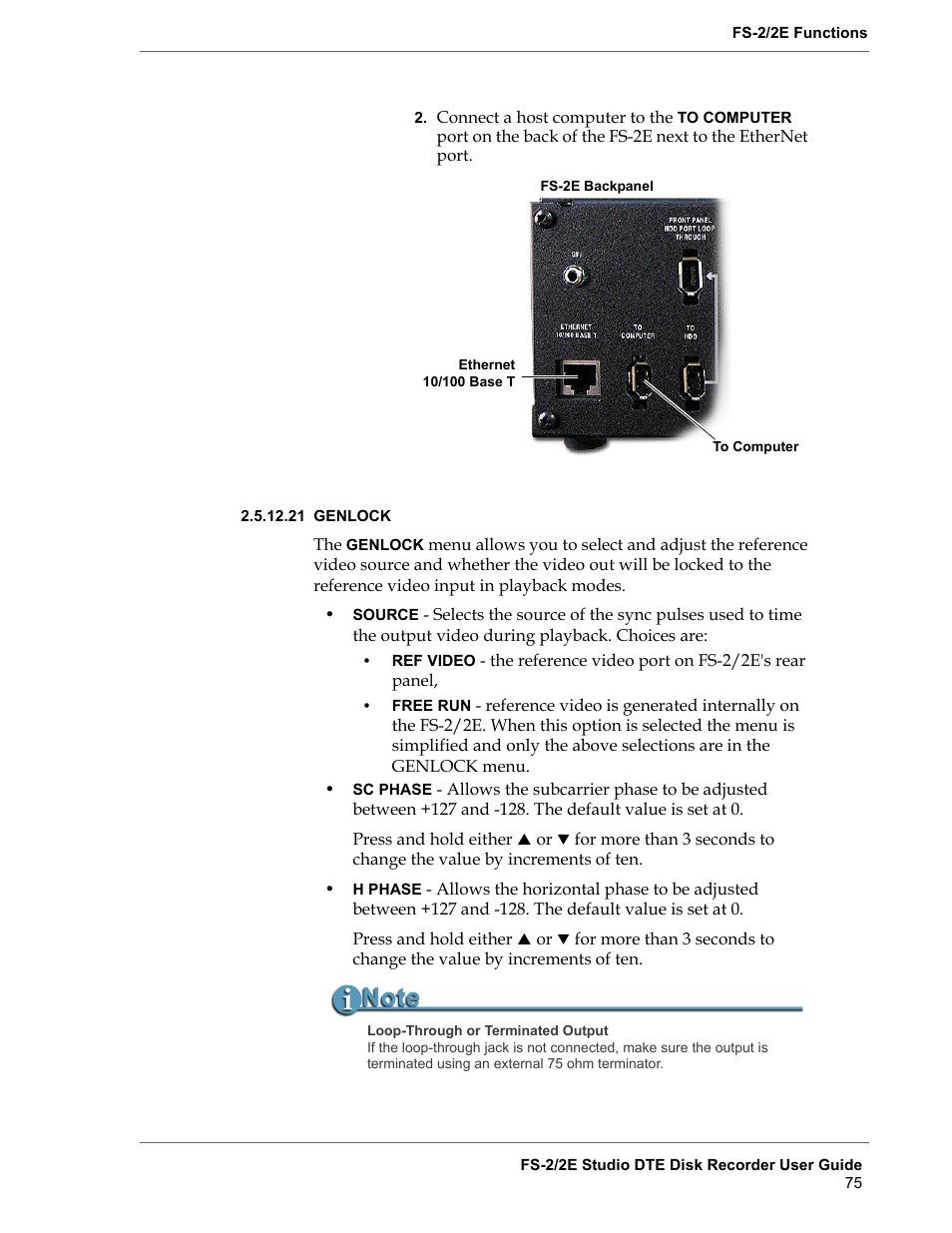 21 genlock, Genlock | FOCUS Enhancements FS-2 User Manual | Page 95 / 146