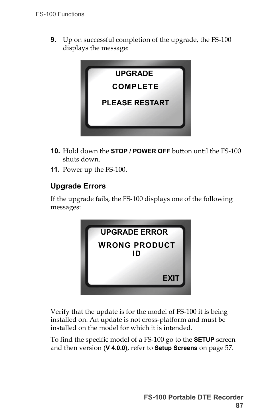 Upgrade errors | FOCUS Enhancements DVCPRO/DV User Manual | Page 105 / 162