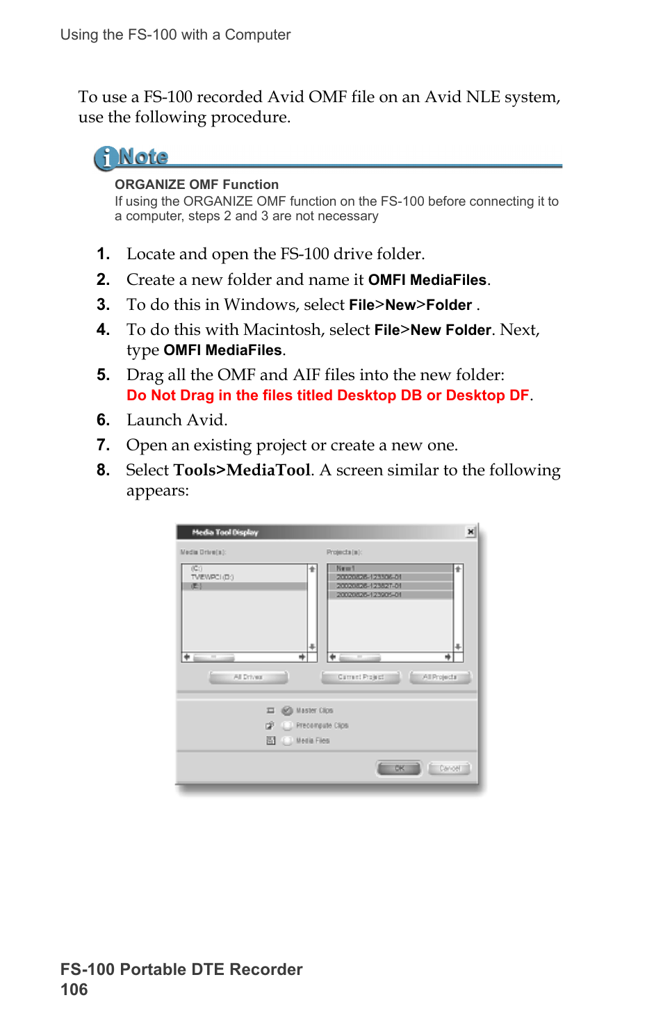 FOCUS Enhancements DVCPRO/DV User Manual | Page 124 / 162
