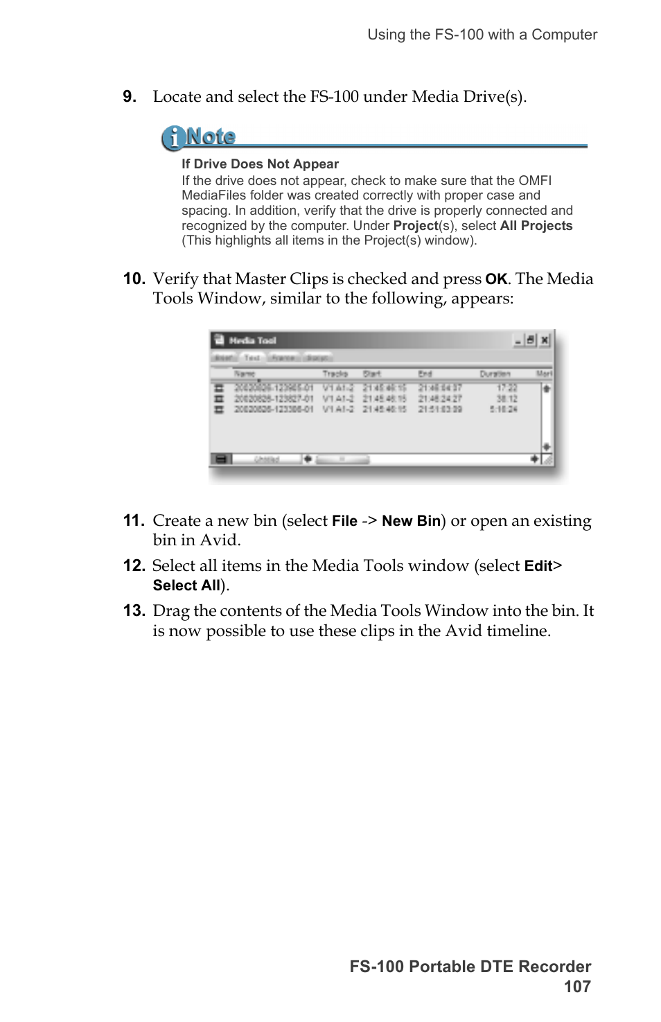 FOCUS Enhancements DVCPRO/DV User Manual | Page 125 / 162