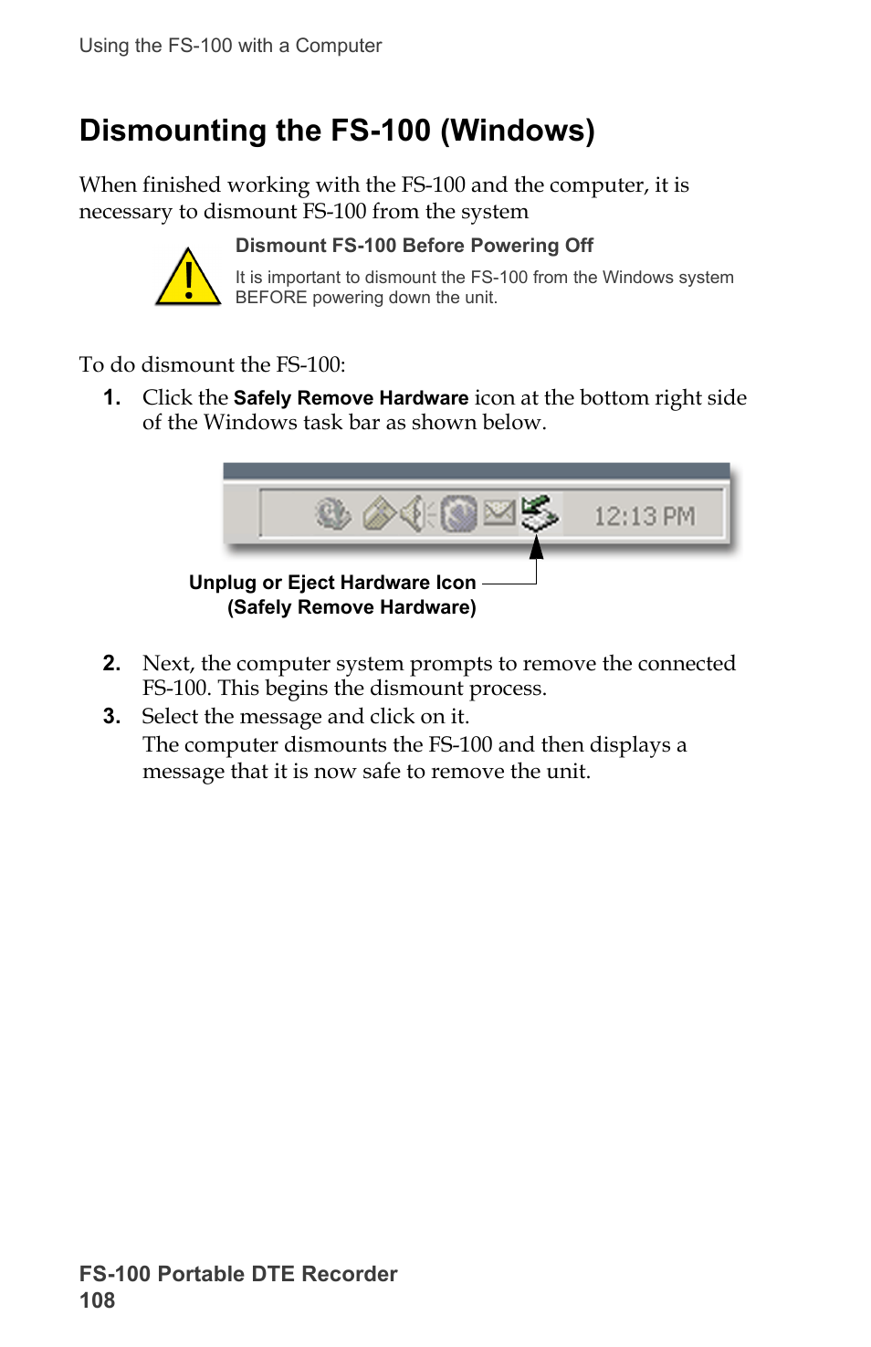 Dismounting the fs-100 (windows) | FOCUS Enhancements DVCPRO/DV User Manual | Page 126 / 162